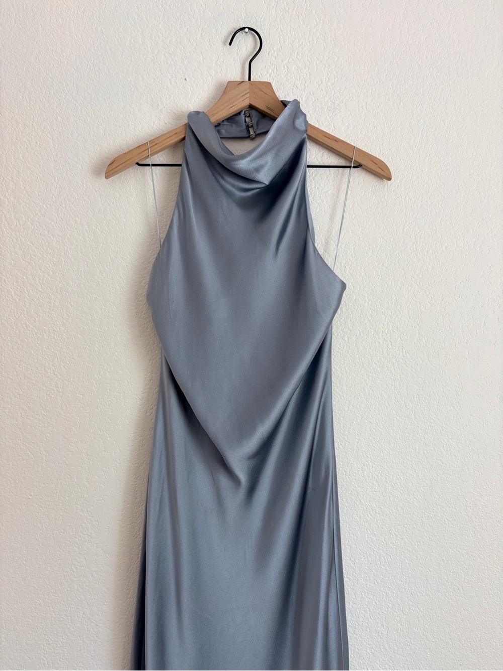NWT Anine Bing Eliana Silk Halterneck Dress in Pastel Blue - Picture 16 of 16